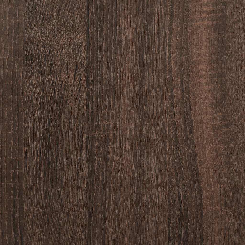 Garderobe med hjul brun eik 102x38x110 cm konstruert tre
