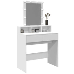 Sminkebord med LED hvit 80x41x144,5 cm