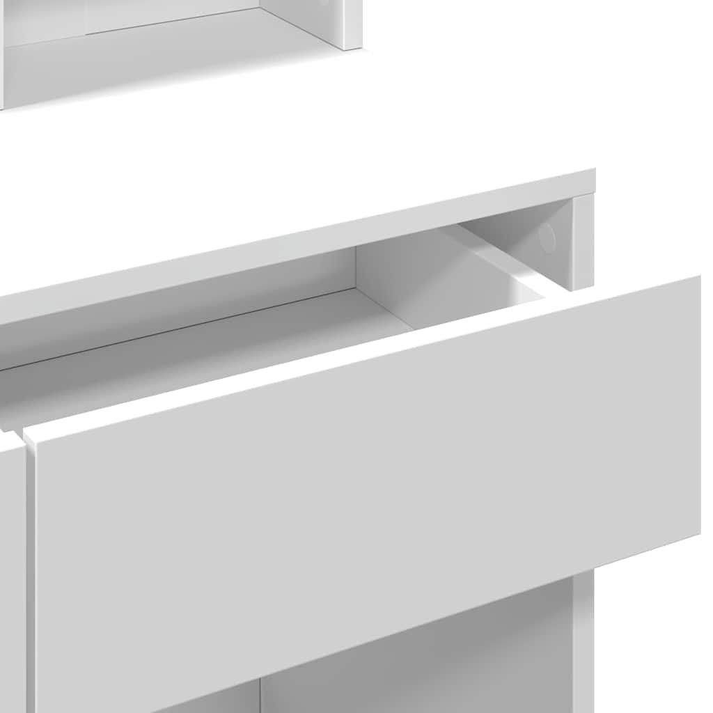 Sminkebord med LED hvit 80x41x144,5 cm
