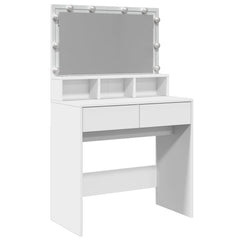 Sminkebord med LED hvit 80x41x134,5 cm