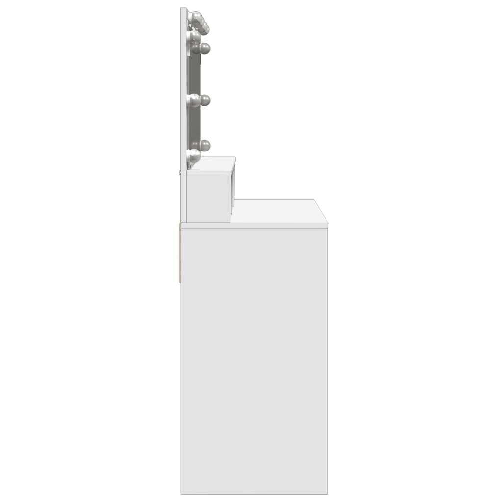 Sminkebord med LED hvit 80x41x134,5 cm