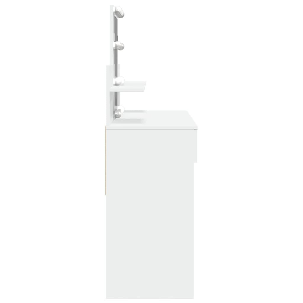 Sminkebord med LED hvit 100x40x130 cm