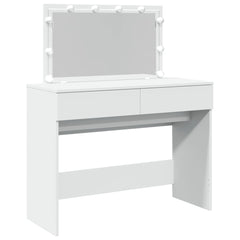 Sminkebord med LED hvit 100x40x120 cm
