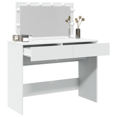 Sminkebord med LED hvit 100x40x120 cm
