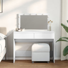 Sminkebord med LED hvit 100x40x120 cm