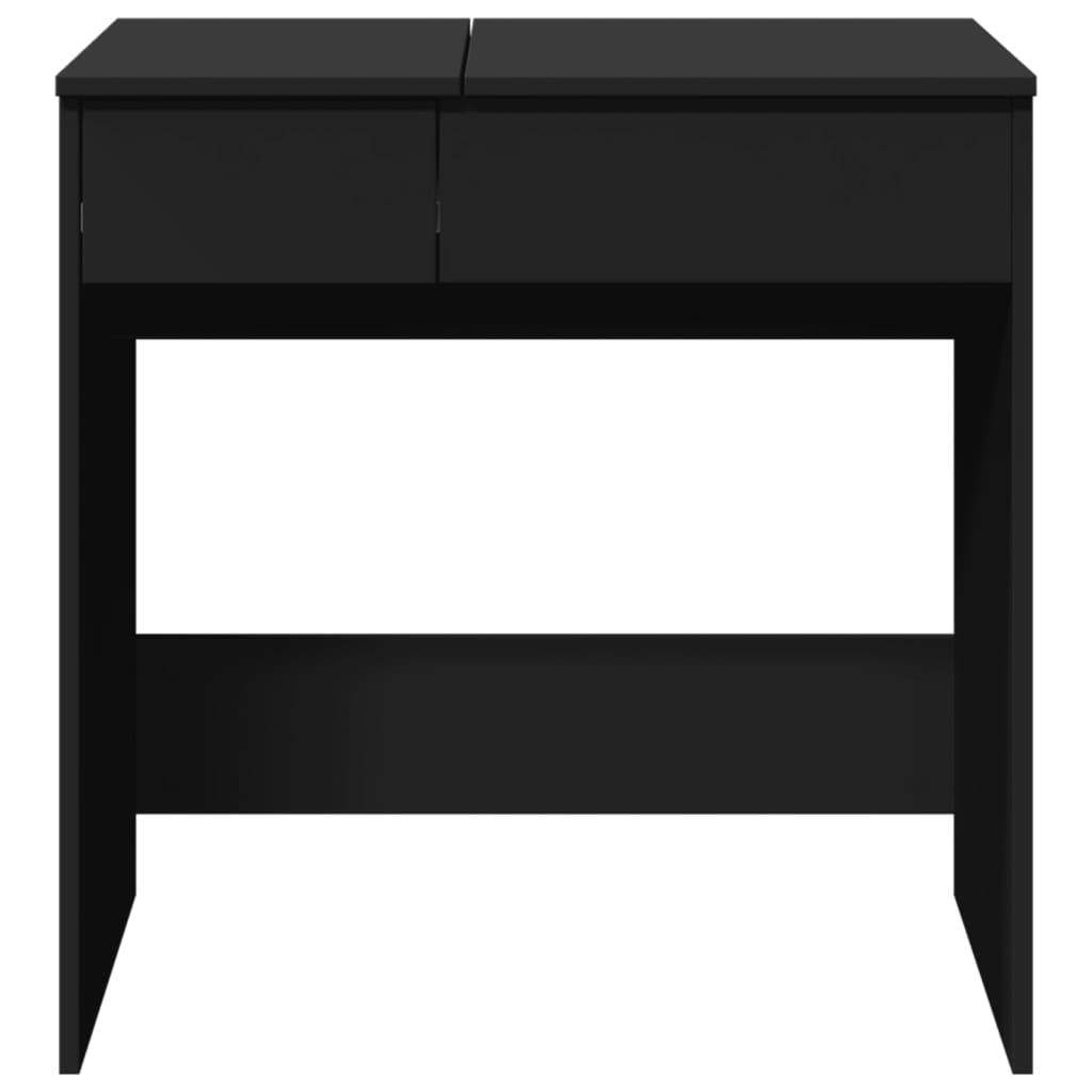 Sminkebord med speil svart 73x46,5x120 cm