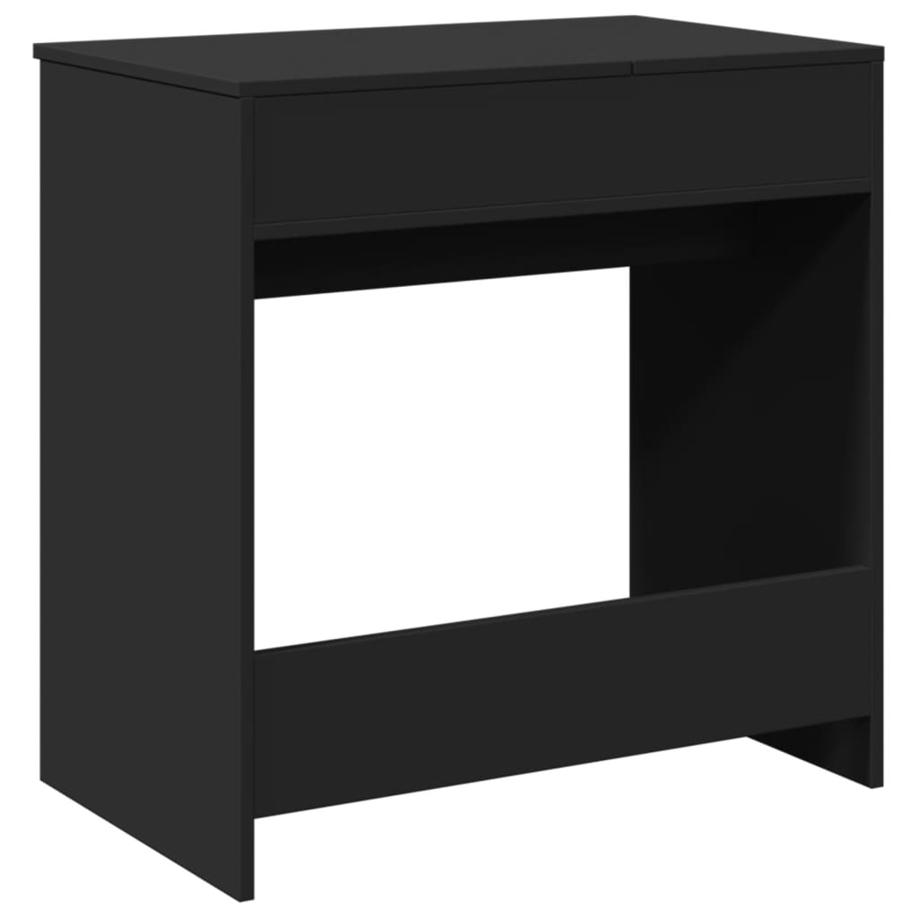 Sminkebord med speil svart 73x46,5x120 cm