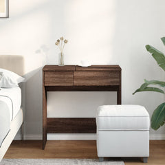 Sminkebord med speil brun eik 73x46,5x120 cm