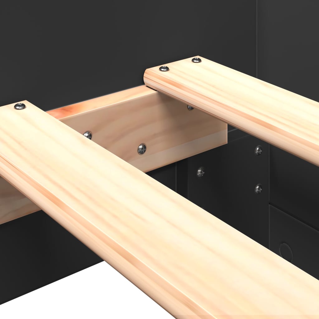 Sengeramme svart 100x200 cm konstruert tre