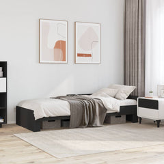 Sengeramme svart 100x200 cm konstruert tre