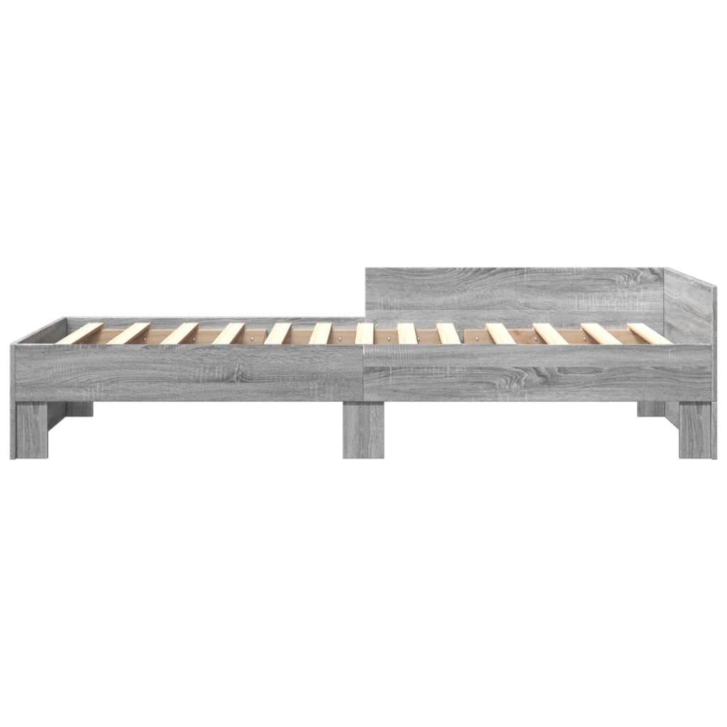 Sengeramme grå sonoma 100x200 cm konstruert tre
