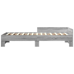 Sengeramme grå sonoma 100x200 cm konstruert tre