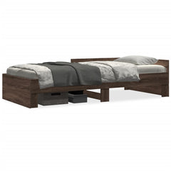 Sengeramme uten madrass brun eik 90x190 cm konstruert tre