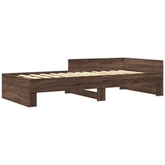 Sengeramme uten madrass brun eik 90x190 cm konstruert tre