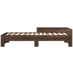 Sengeramme uten madrass brun eik 90x190 cm konstruert tre