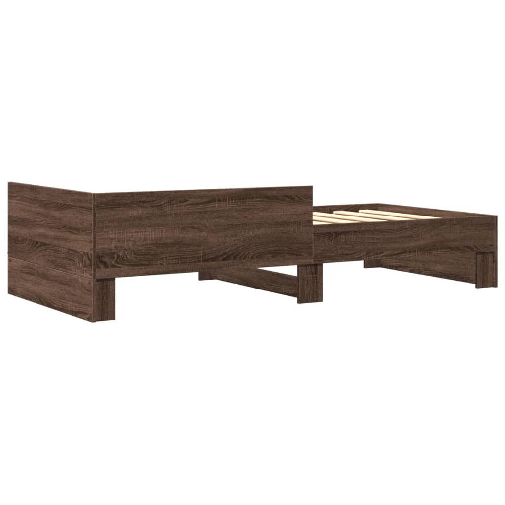 Sengeramme uten madrass brun eik 90x190 cm konstruert tre