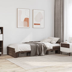 Sengeramme uten madrass brun eik 90x190 cm konstruert tre