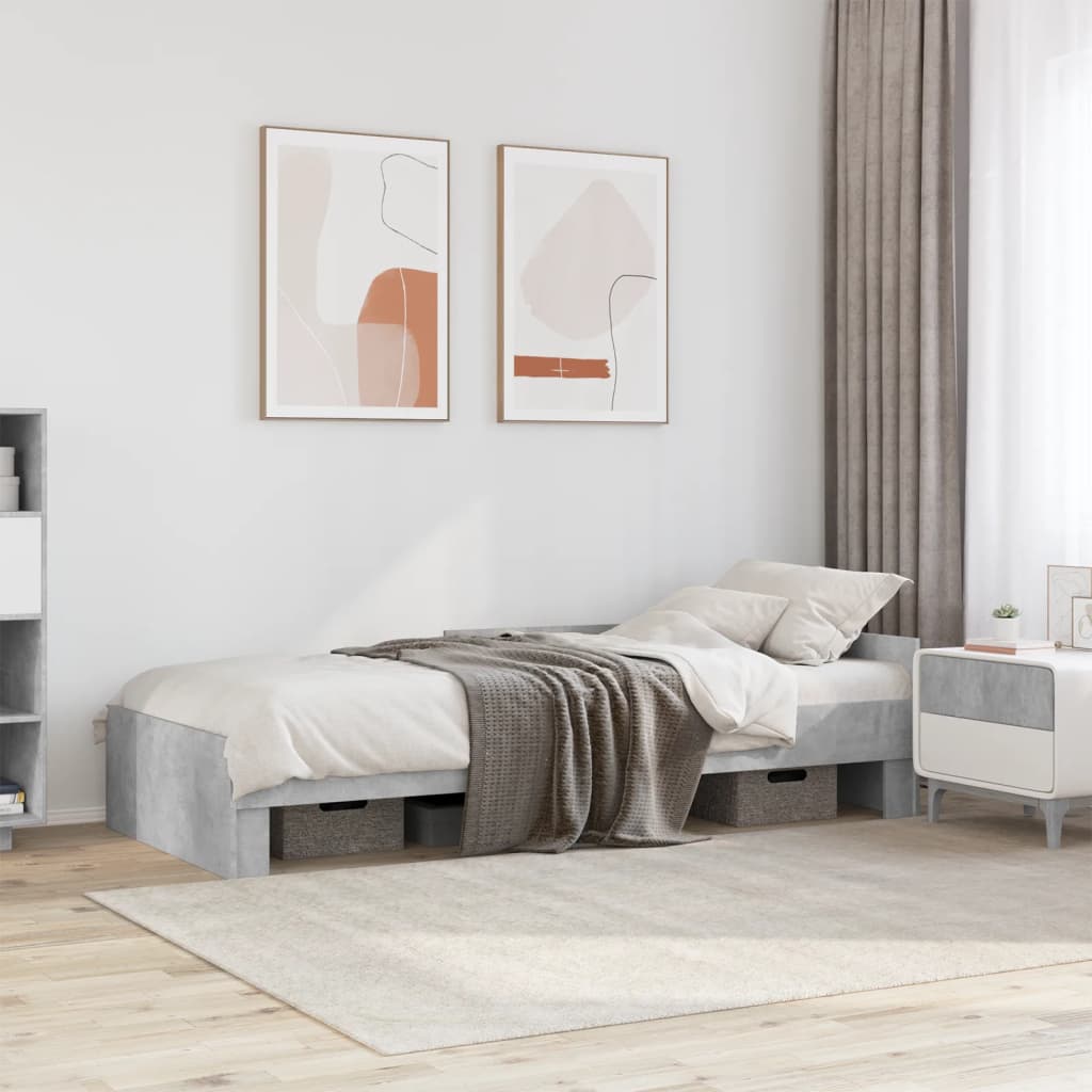 Sengeramme betonggrå 75x190 cm konstruert tre