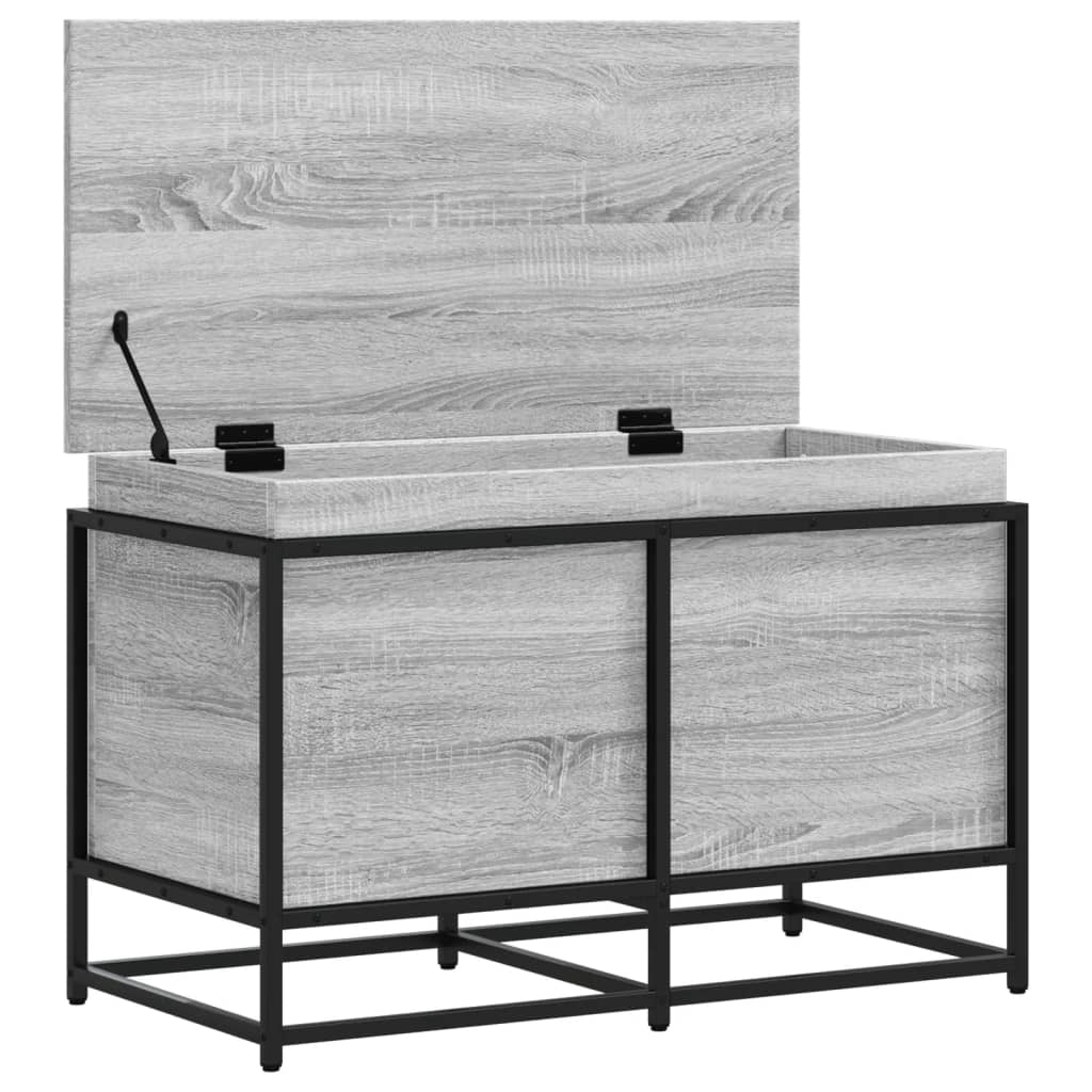 Oppbevaringsboks lokk grå sonoma 80x40x51,5 cm konstruert tre