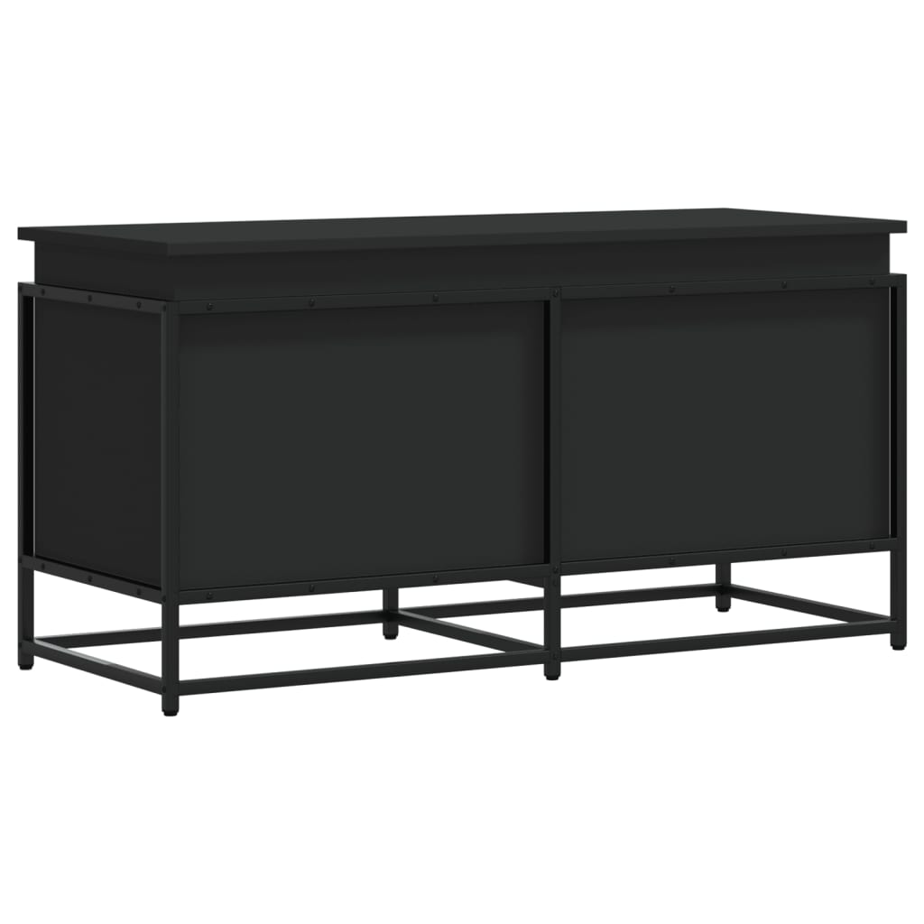 Oppbevaringsboks med lokk svart 100x40x51,5 cm konstruert tre