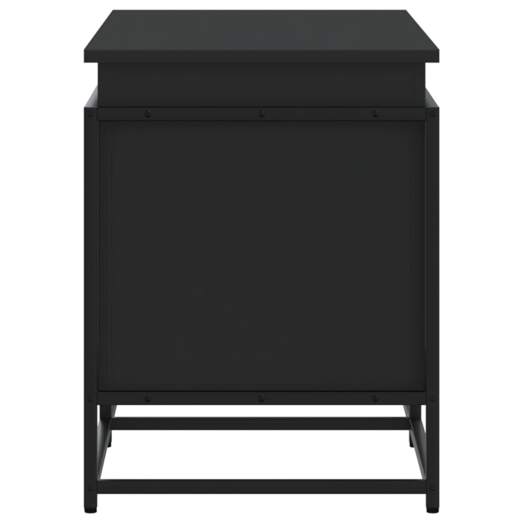 Oppbevaringsboks med lokk svart 100x40x51,5 cm konstruert tre