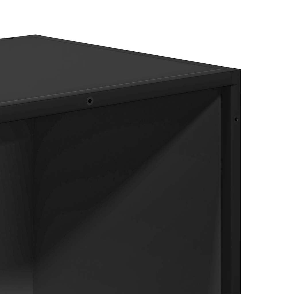 Bokhylle svart 60x35x76 cm konstruert tre