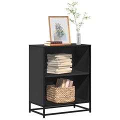 Bokhylle svart 60x35x76 cm konstruert tre