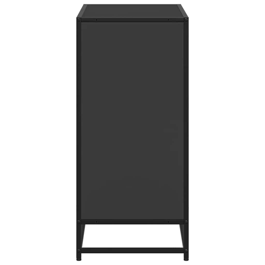 Bokhylle svart 80,5x35x76 cm konstruert tre
