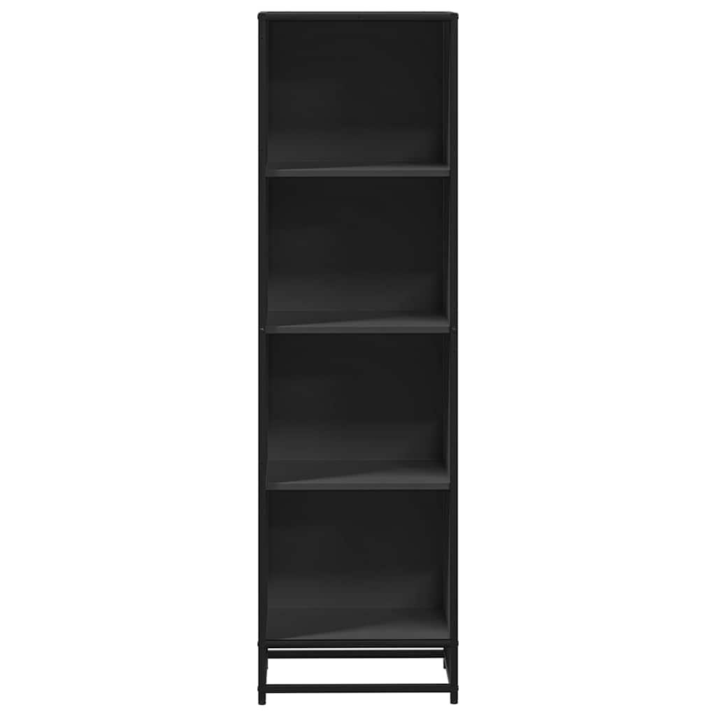 Bokhylle svart 40x35x139 cm konstruert tre
