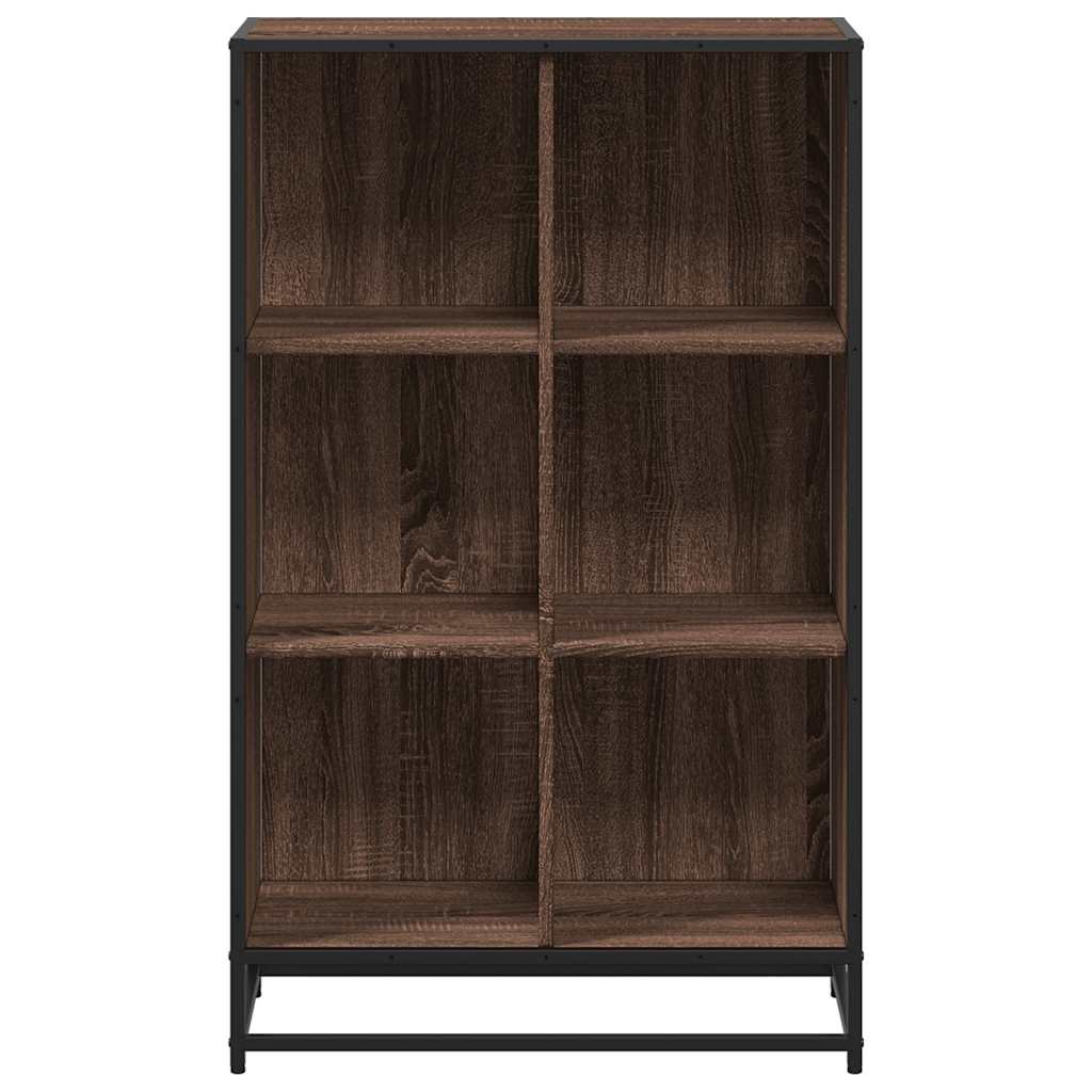 Bokhylle brun eik 65,5x33x107,5 cm konstruert tre