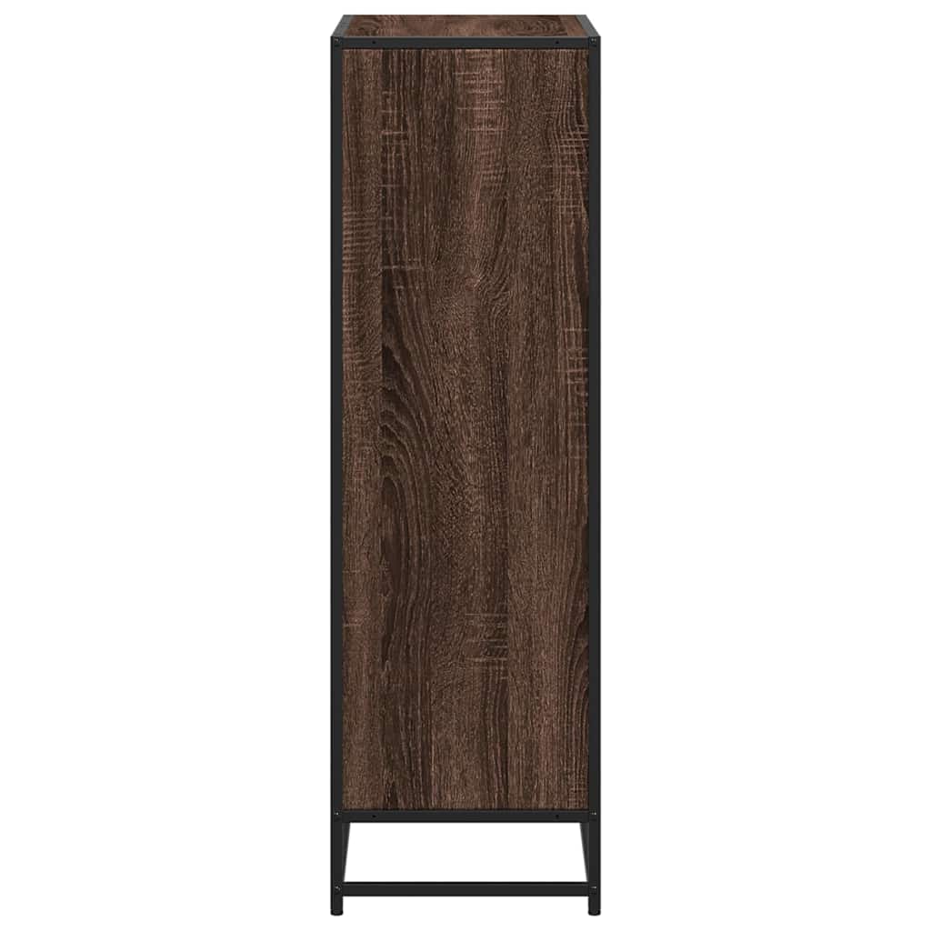 Bokhylle brun eik 65,5x33x107,5 cm konstruert tre
