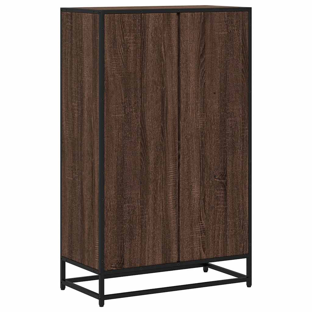 Bokhylle brun eik 65,5x33x107,5 cm konstruert tre