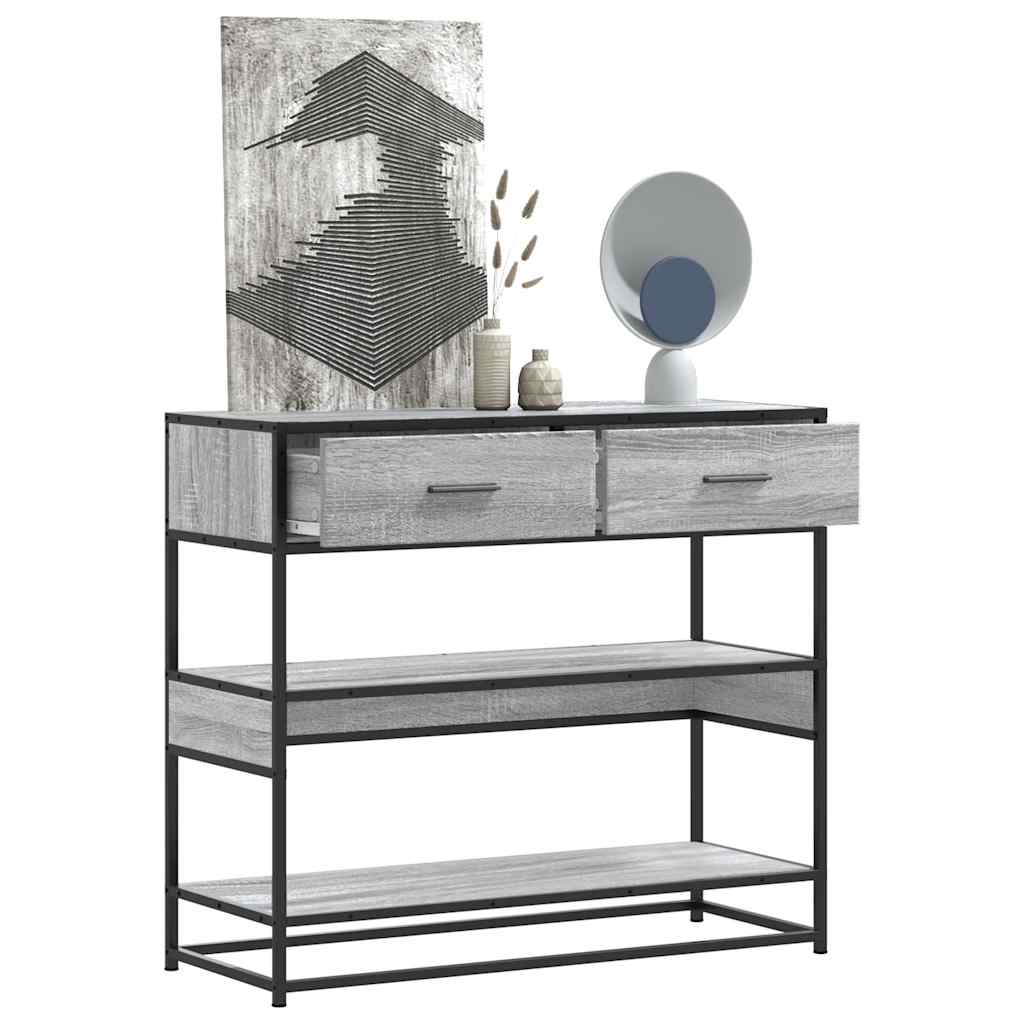 Konsollbord grå sonoma 90x35x80 cm konstruert tre