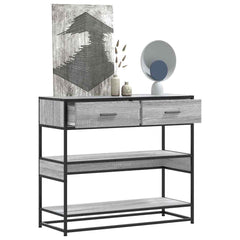 Konsollbord grå sonoma 90x35x80 cm konstruert tre