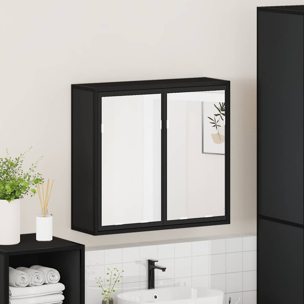 Baderomsspeil svart 65x20x60 cm konstruert tre