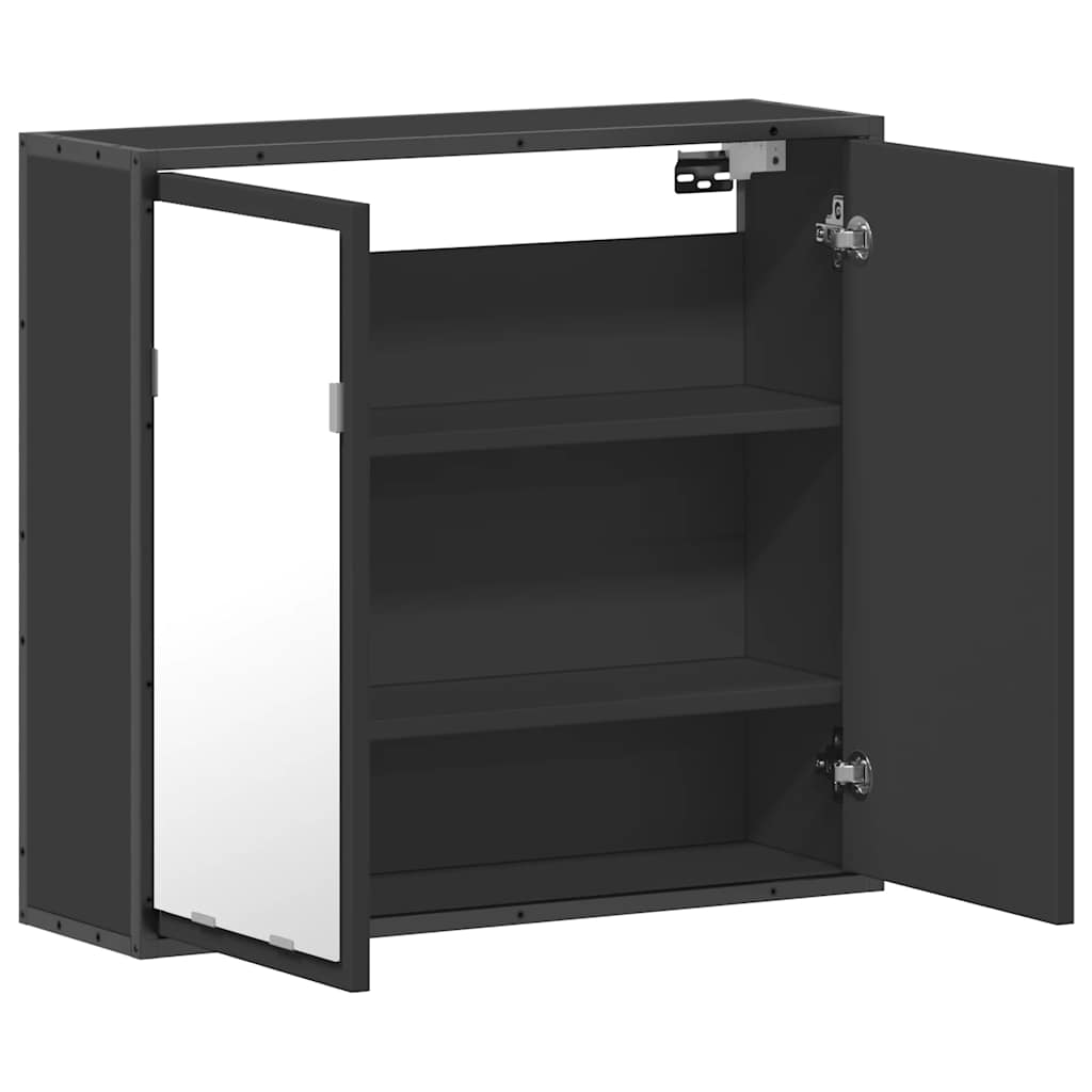 Baderomsspeil svart 65x20x60 cm konstruert tre