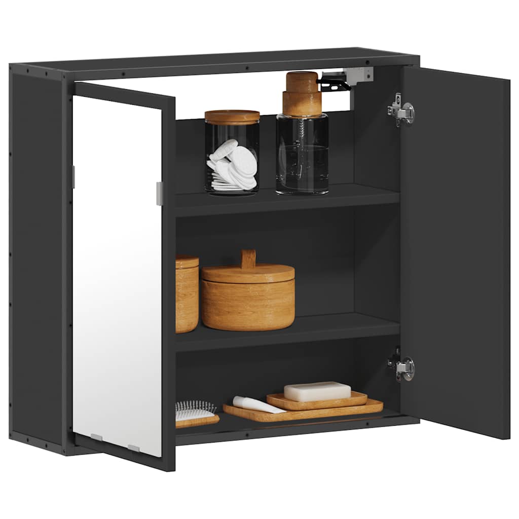 Baderomsspeil svart 65x20x60 cm konstruert tre