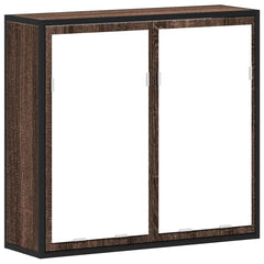 Baderomsskap med speil brun eik 65x20x60 cm konstruert tre