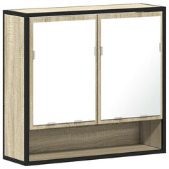 Baderomsskap med speil sonoma eik 65x20x60 cm konstruert tre