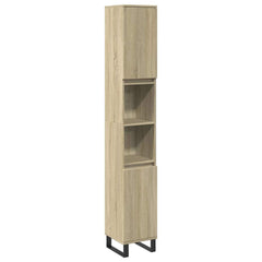 Baderomsskap sonoma eik 30x30x190 cm konstruert tre