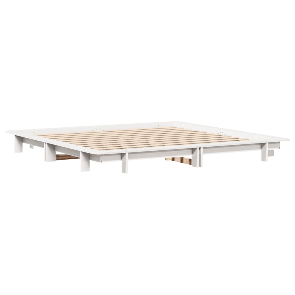 Sengeramme uten madrass hvit 160x200 cm heltre furu