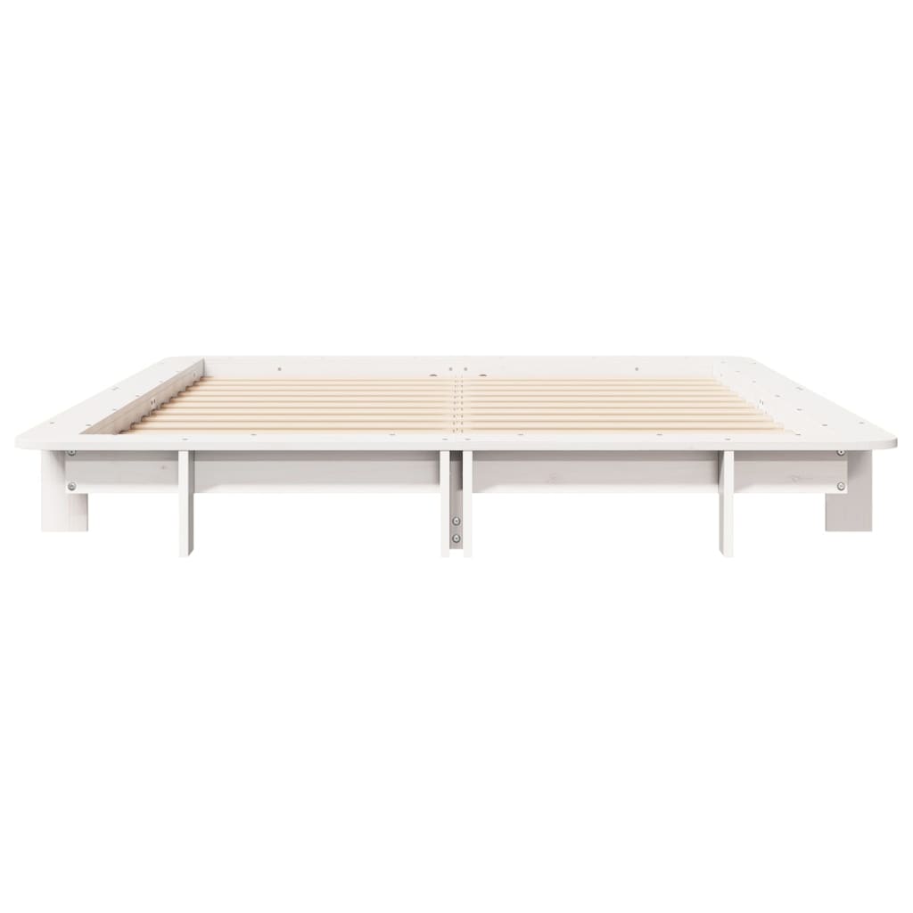 Sengeramme uten madrass hvit 140x190 cm heltre furu