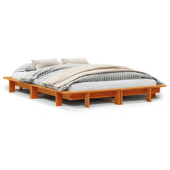 Sengeramme uten madrass voksbrun 120x190 cm heltre furu