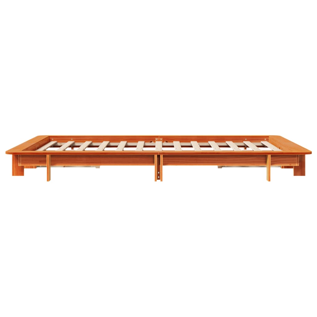 Sengeramme uten madrass voksbrun 120x190 cm heltre furu