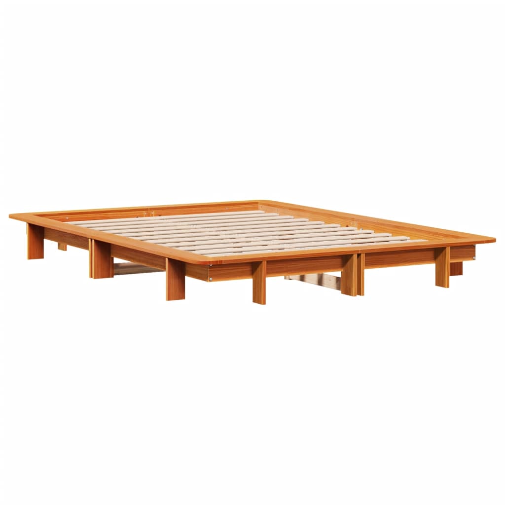 Sengeramme uten madrass voksbrun 120x190 cm heltre furu
