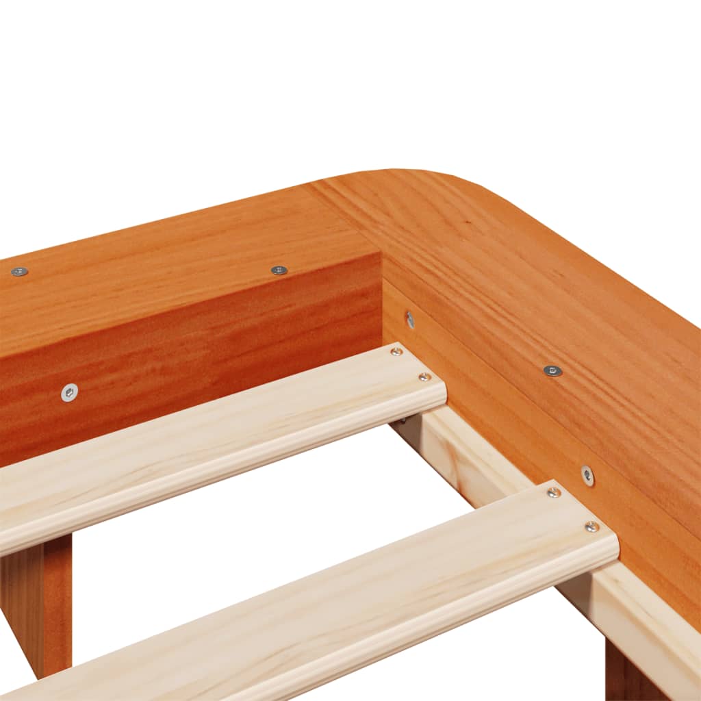 Sengeramme uten madrass voksbrun 120x190 cm heltre furu