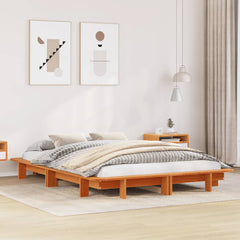 Sengeramme uten madrass voksbrun 120x190 cm heltre furu