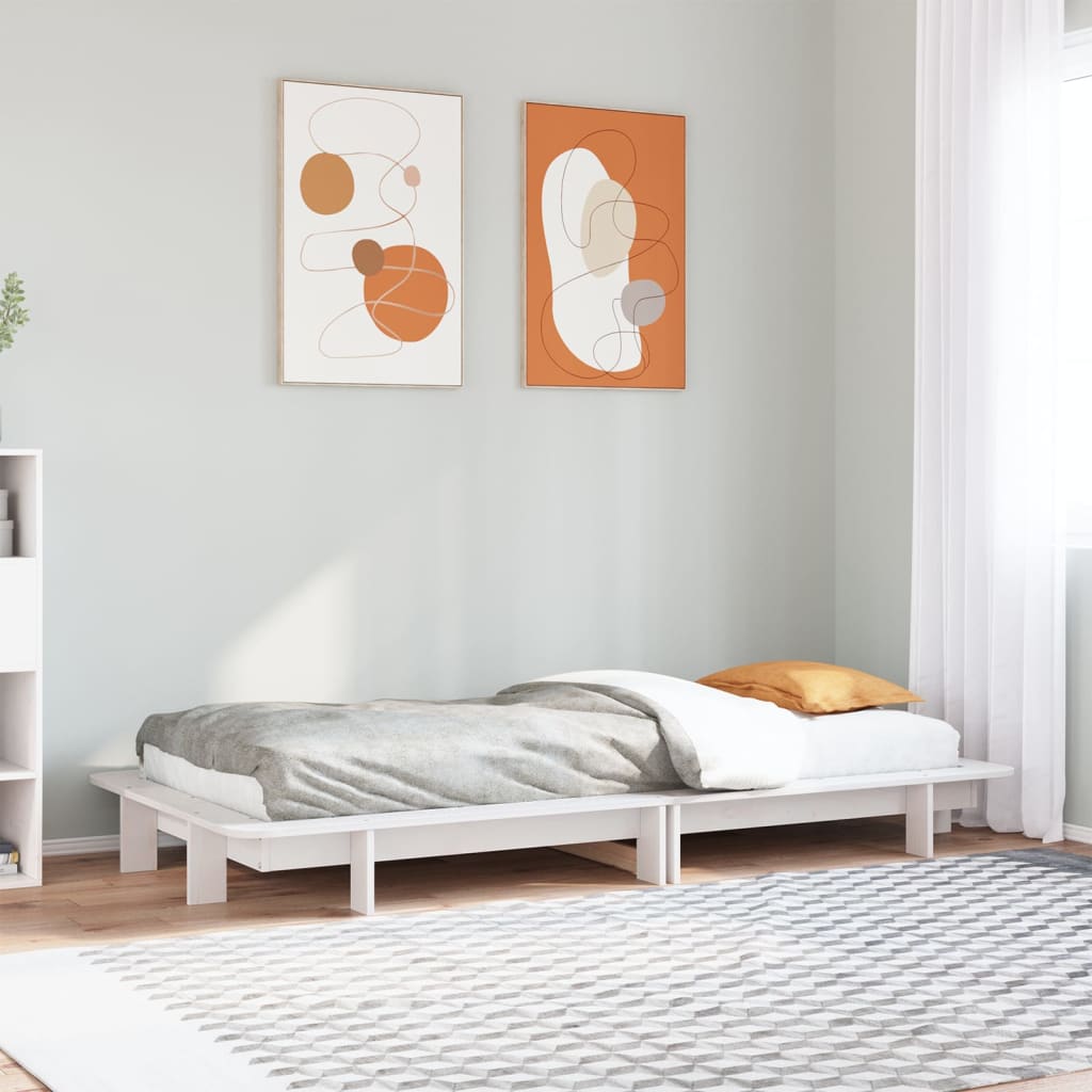 Sengeramme uten madrass hvit 90x190 cm heltre furu