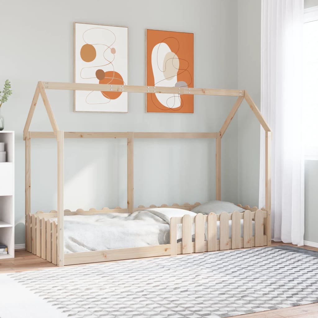 Barnesengeramme hus 80x200 cm heltre furu