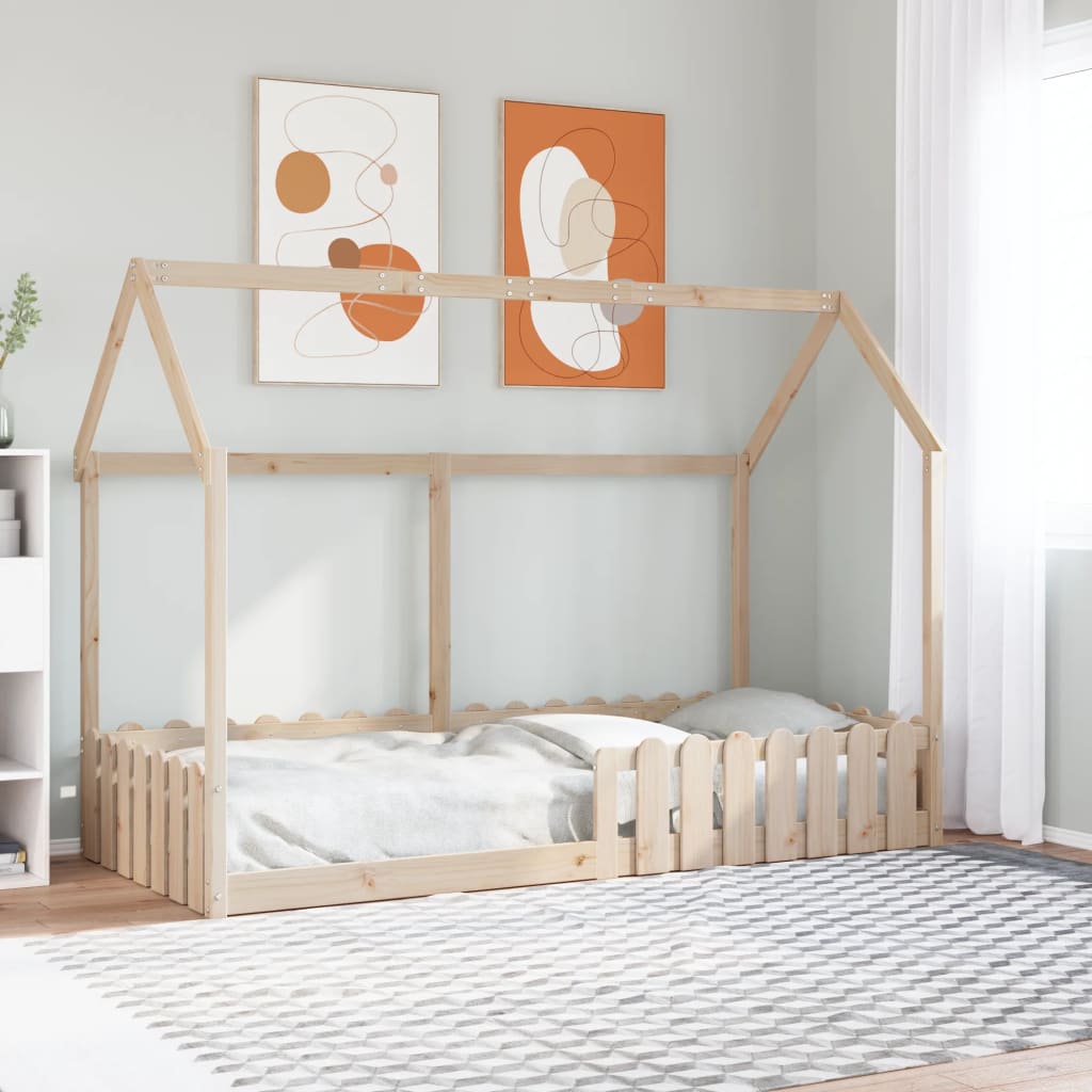 Barnesengeramme hus 90x190 cm heltre furu